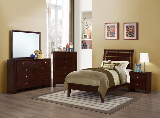 Serenity 5-Piece Panel Bedroom Set Rich Merlot Twin image