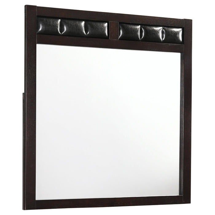 Carlton Upholstered Rectangular Dresser Mirror Cappuccino image