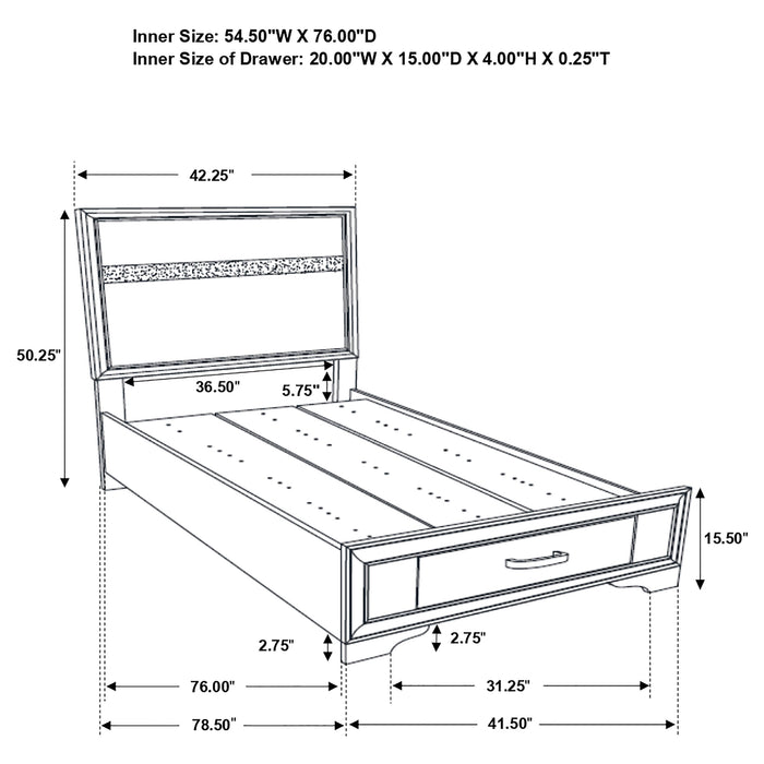 Miranda Panel Platform Storage Bed