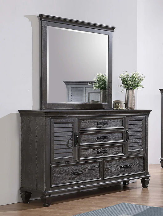 FRANCO WEATHERED DRESSER WITH MIRROR - CLOSEOUT