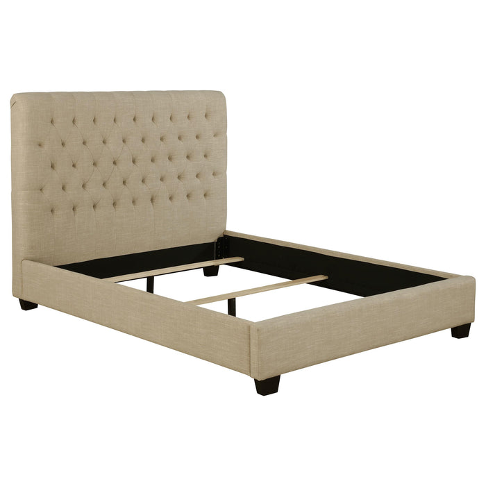 Chloe Tufted Upholstered Full Bed Oatmeal image