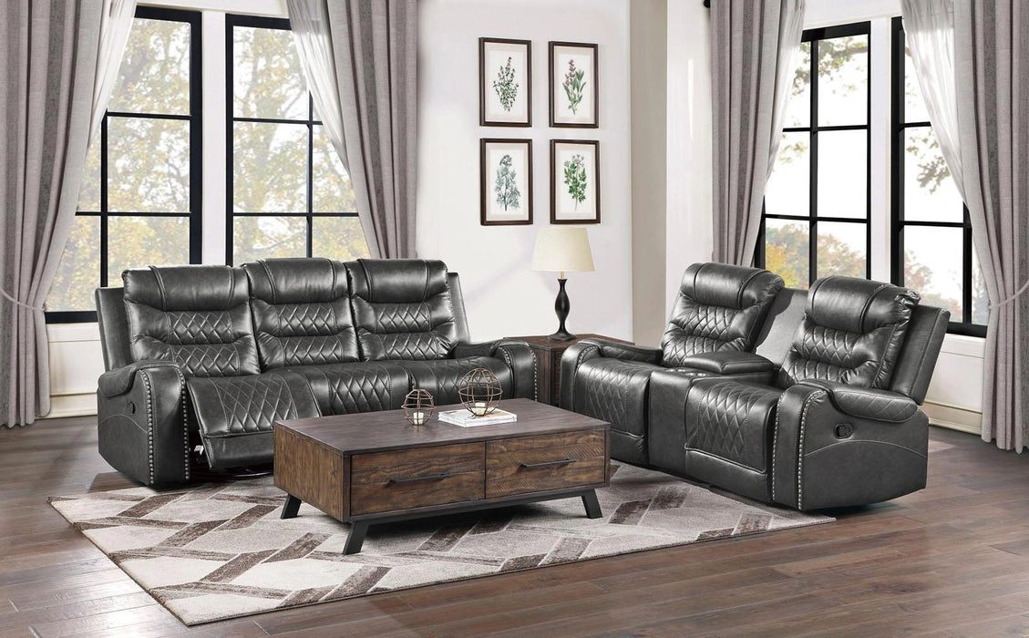 Putnam Power Double Reclining Loveseat in Gray 9405GY-2PW