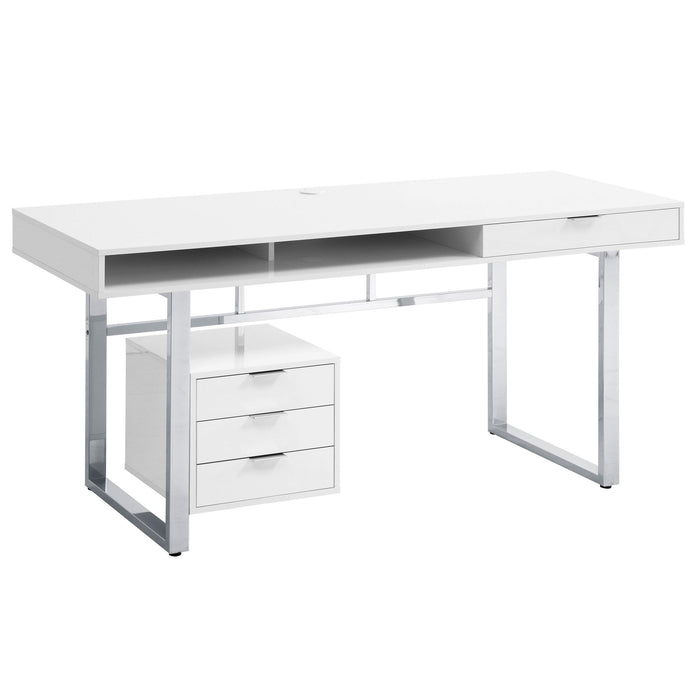 Whitman 4-drawer Writing Desk Glossy White image