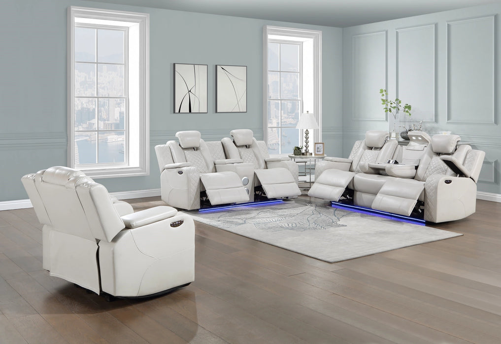 Radiant Pw D. Recln Loveseat W/ Console