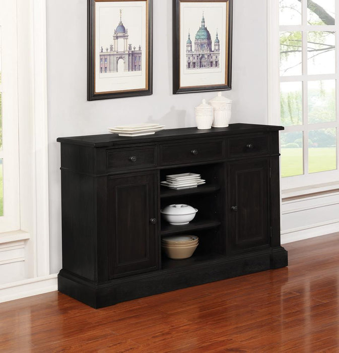 Phelps 2-door Rectangular Server Antique Noir