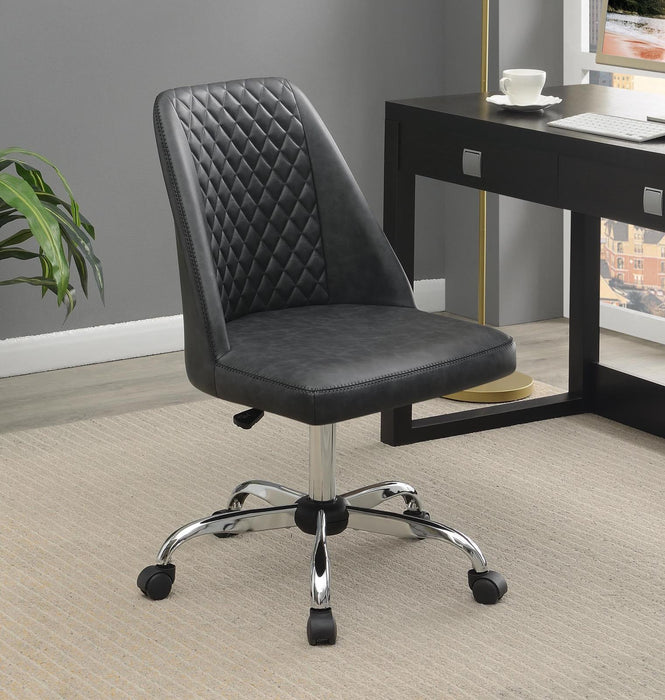 Althea Upholstered Tufted Back Office Chair Grey and Chrome