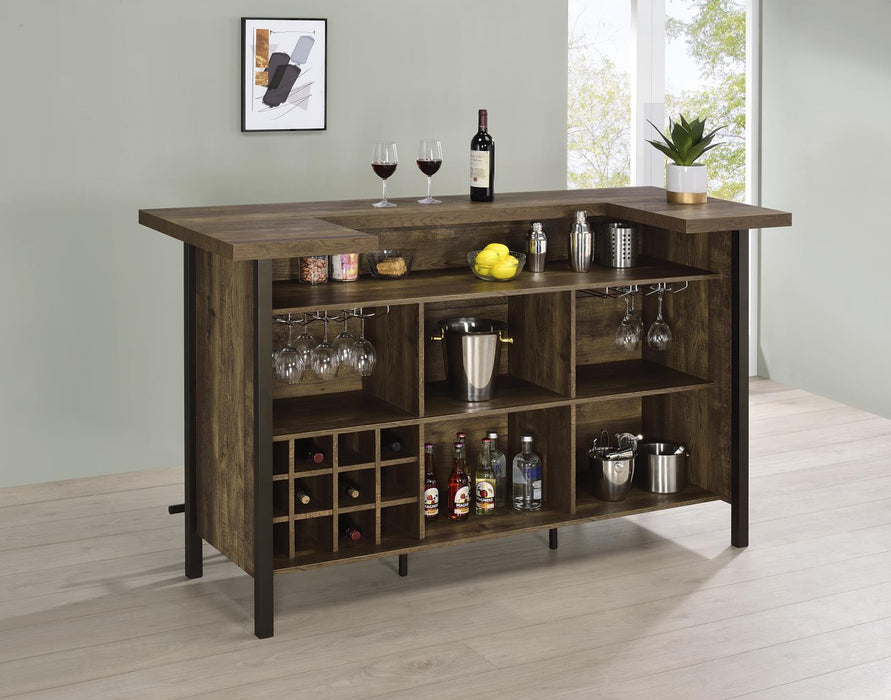 Bellemore Rectangular Storage Bar Unit Rustic Oak