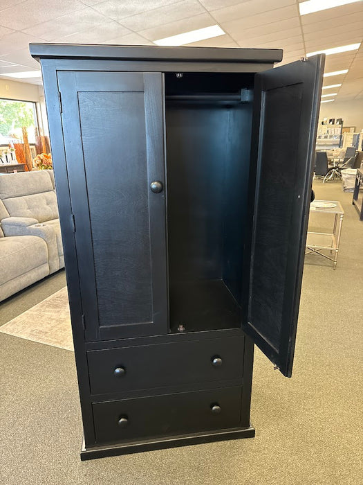 BLACK ARMOIRE WITH 2 DRAWERS