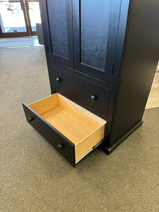 BLACK ARMOIRE WITH 2 DRAWERS