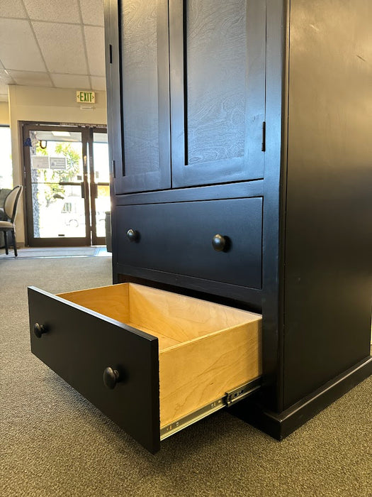 BLACK ARMOIRE WITH 2 DRAWERS