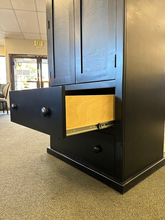 BLACK ARMOIRE WITH 2 DRAWERS