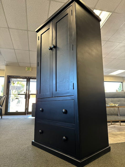 BLACK ARMOIRE WITH 2 DRAWERS