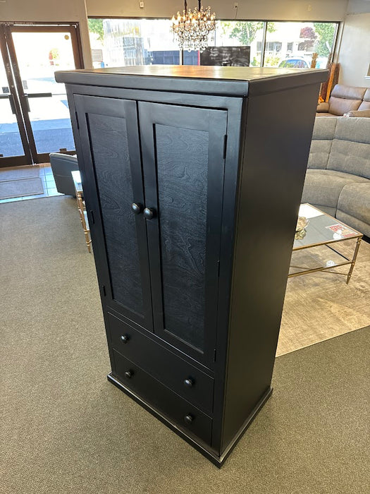 BLACK ARMOIRE WITH 2 DRAWERS