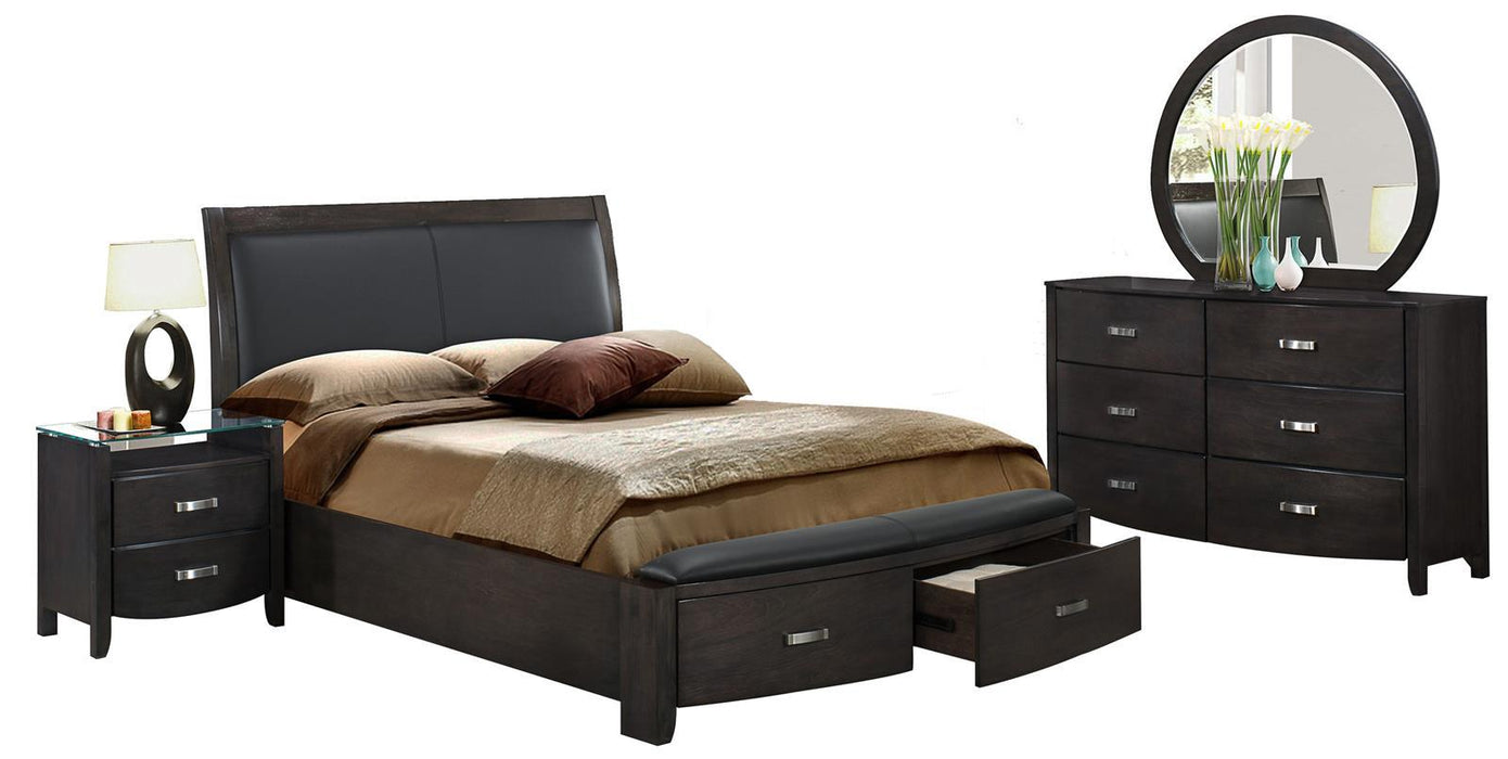 Homelegance Lyric King Sleigh Storage Bed in Brownish Gray 1737KNGY-1EK