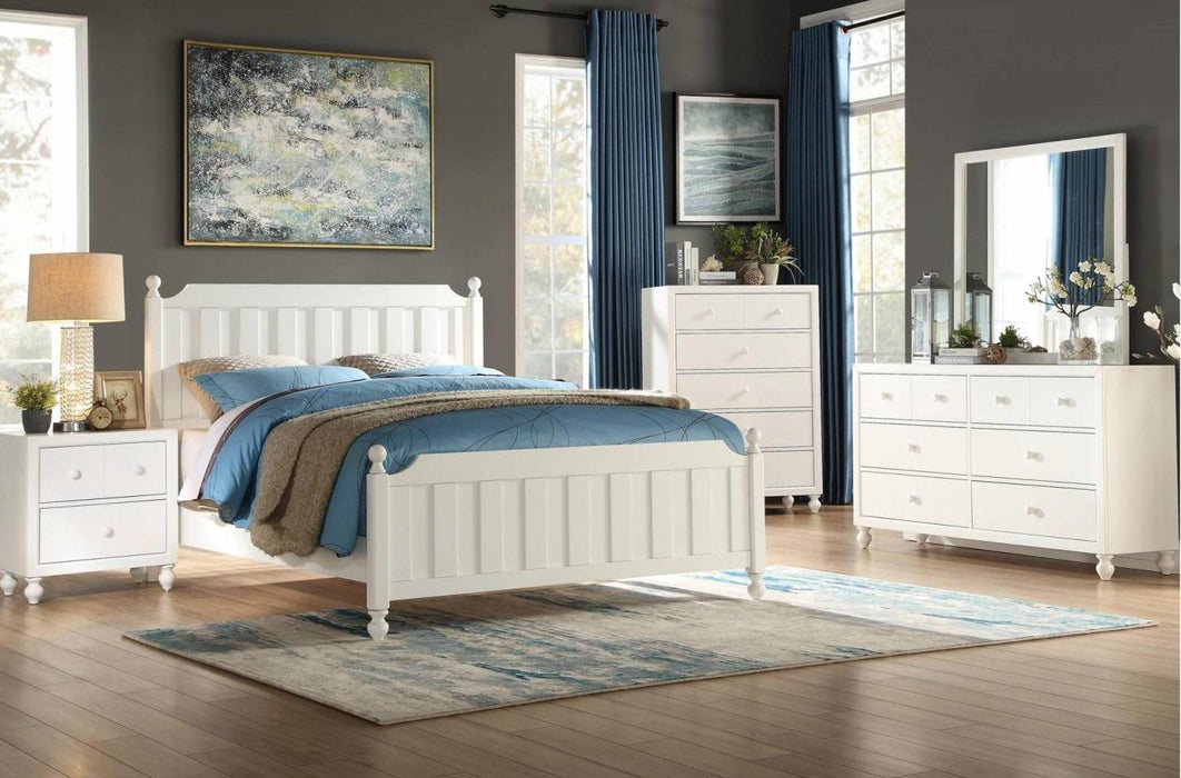 Homelegance Wellsummer Full Panel Bed in White 1803WF-1*