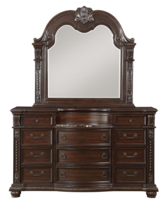 Homelegance Cavalier Mirror in Dark Cherry 1757-6