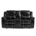 Homelegance Furniture Bastrop Double Glider Reclining Loveseat in Black 8230BLK-2 image