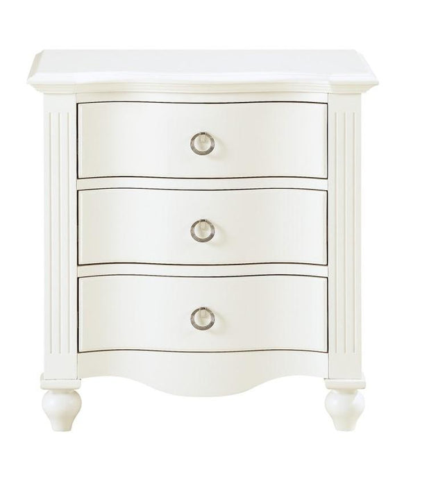 Homelegance Meghan 3 Drawer Nightstand in White 2058WH-4 image