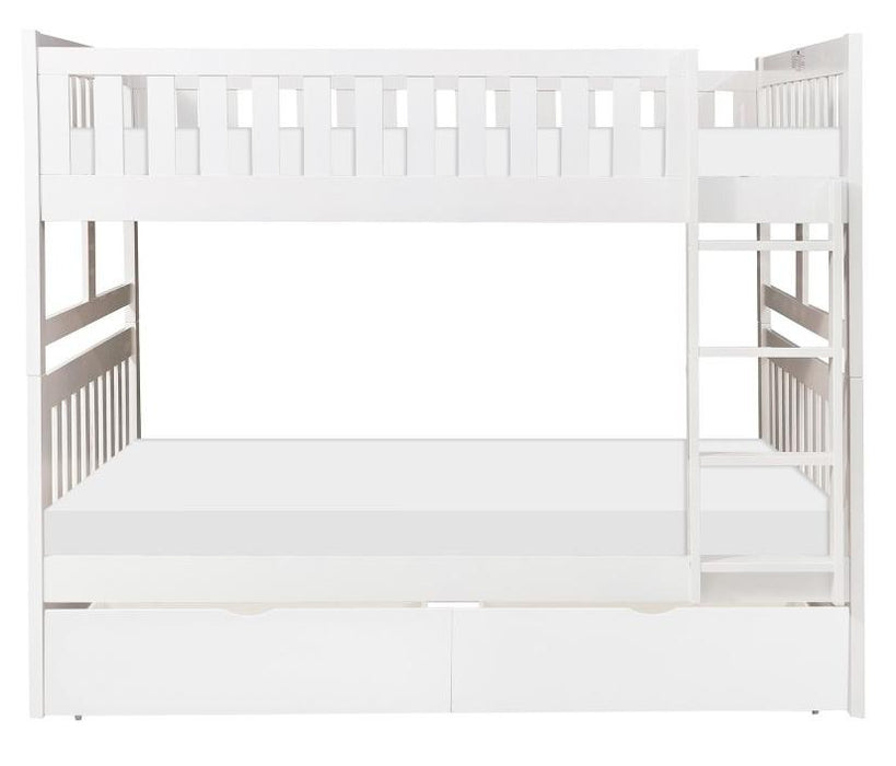 Homelegance Galen Full/Full Bunk Bed w/ Storage Boxes in White B2053FFW-1*T image