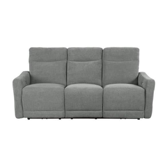 Homelegance Furniture Edition Power Double Lay Flat Reclining Sofa in Dove Grey 9804DV-3PWH image