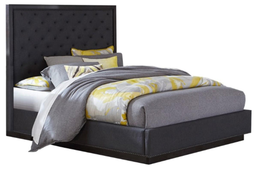 Larchmont Queen Upholstered Platform Bed in Charcoal 5424-1*