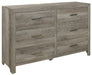 Homelegance Furniture Mandan 6 Drawer Dresser in Weathered Gray 1910GY-5 image