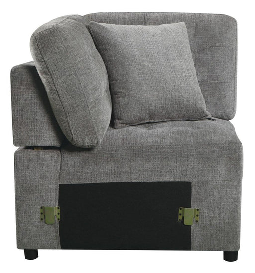 Homelegance Furniture Logansport Corner Seat with 1 Pillow in Gray 9401GRY-CR image