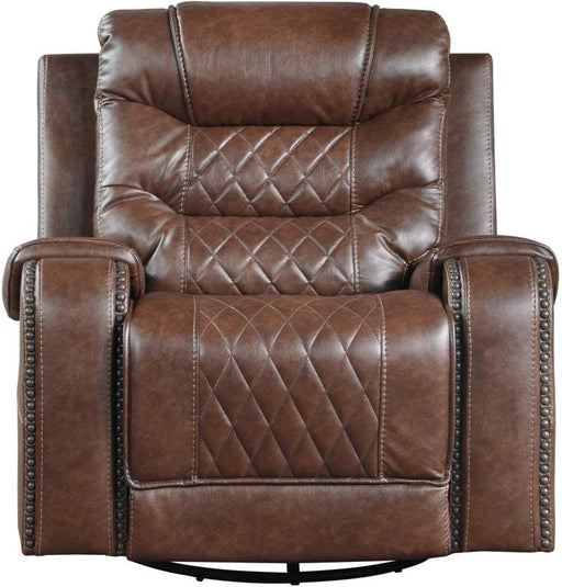 Homelegance Furniture Putnam Swivel Glider Reclining Chair in Brown 9405BR-1 image