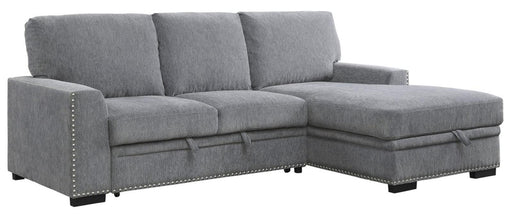 Homelegance Furniture Morelia 2pc Sectional with Pull Out Bed and Right Chaise in Dark Gray 9468DG*2RC2L image