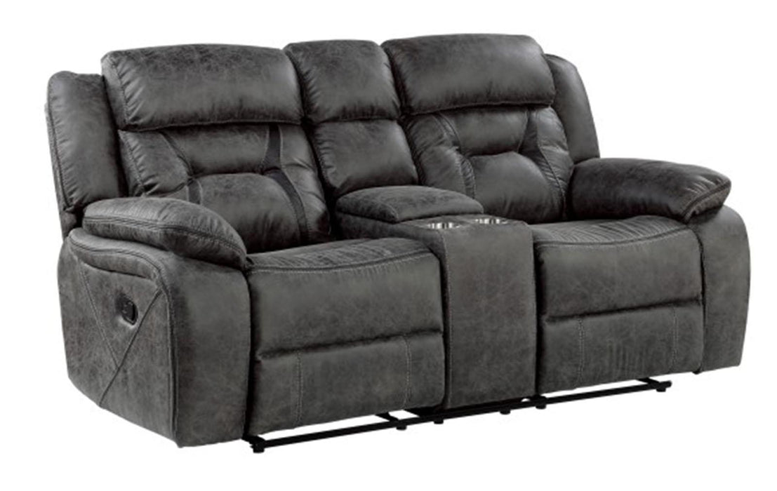 Homelegance Furniture Madrona Hill Double Reclining Loveseat in Gray 9989GY-2 image